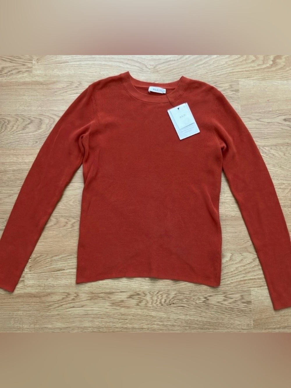 A.L.C. Women's Crewneck Cotton Sweater in Rust. Sz XS.   NWT